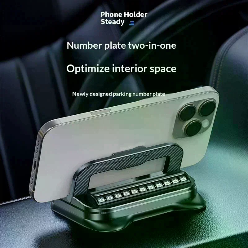 

1Pcs Easy Install Vehicle Mobile Phone Holder 360° Rotatable Universal Car Phone Holder With Number Plate Dashboard Mount
