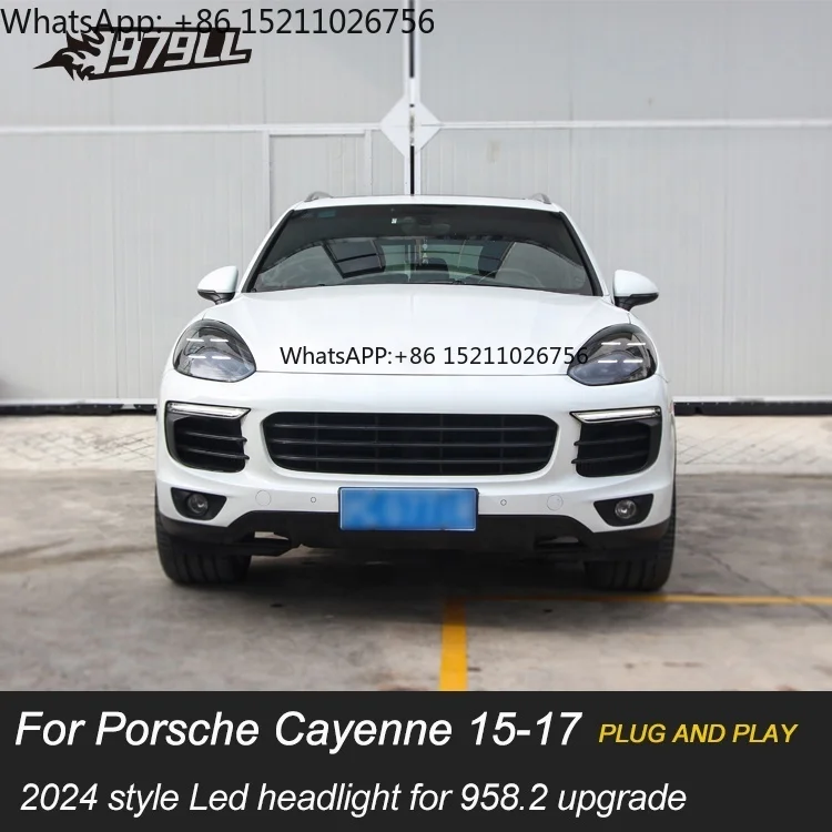[1979ll] lâmpada de cabeça do carro 2015 2017 2016 958 faróis atualizados para 2024 estilo pdls farol led para porsche cayenne 92a 958.2