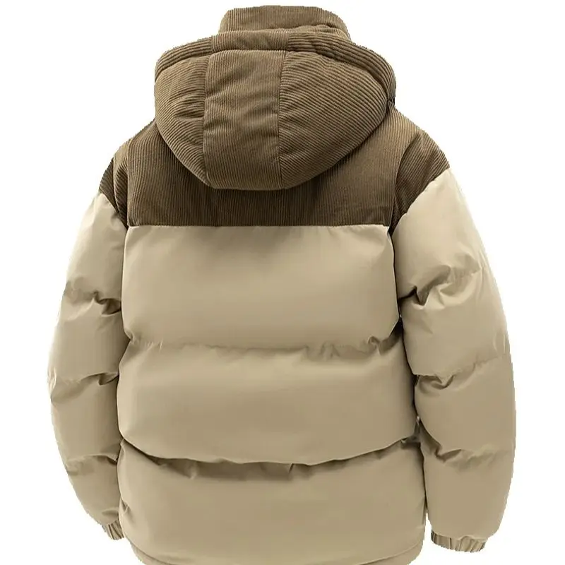 Men's Winter Thickened Cotton-Padded Jacket with Fleece Warm Cold-Proof 2025 Trendy Cotton-Padded Coat for Men