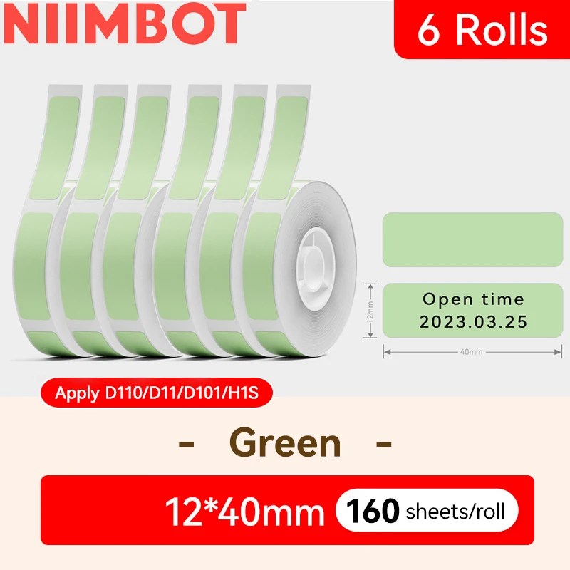 3 Rolls Kleur Thermisch Label Papier zelfklevende Sticker voor Niimbot D11 D110 D101 H1S Home Office Printer