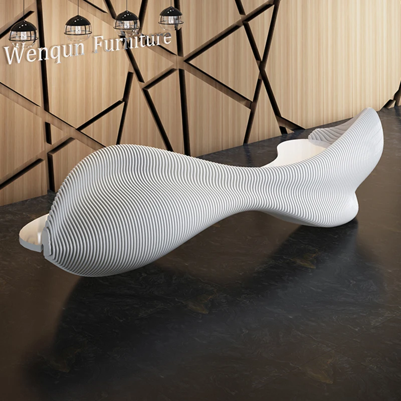 ZK مكتب أمامي عصري على شكل خاص، طاولة ترحيب بسيطة وحديثة لأمين الصندوق #3