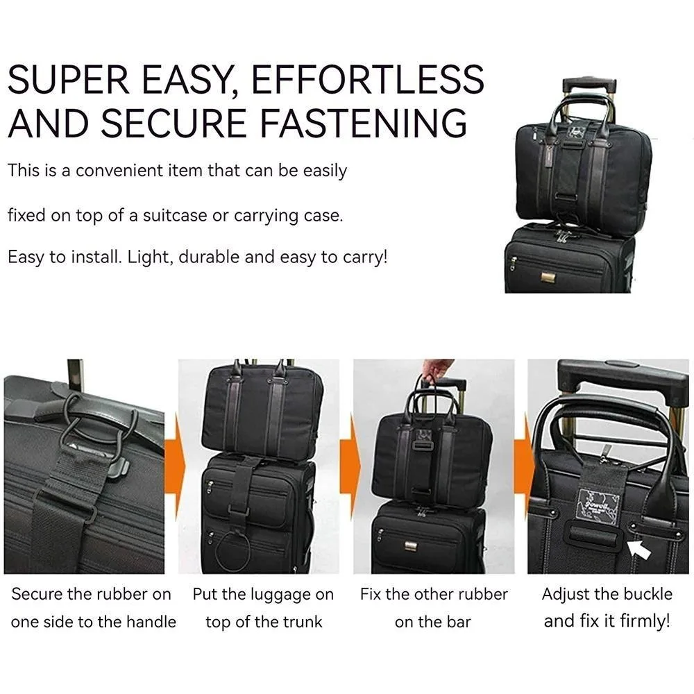 

Black Adjustable Luggage Strap | Heavy-Duty Suitcase Belt for Travel Security