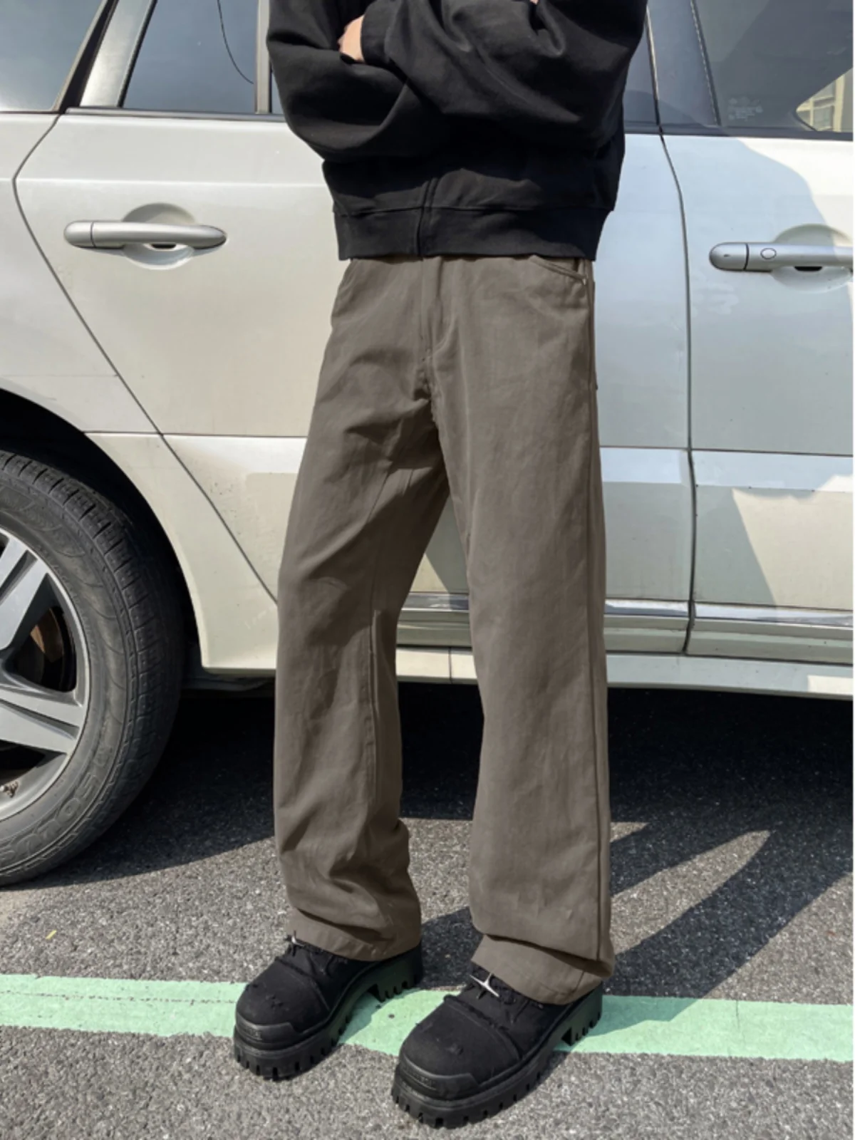 

Мужские повседневные рабочие брюки Waed: модные американские брюки Cleanfit, осенне-зимние прямые брюки с микро-клешем, длинные брюки-чинос