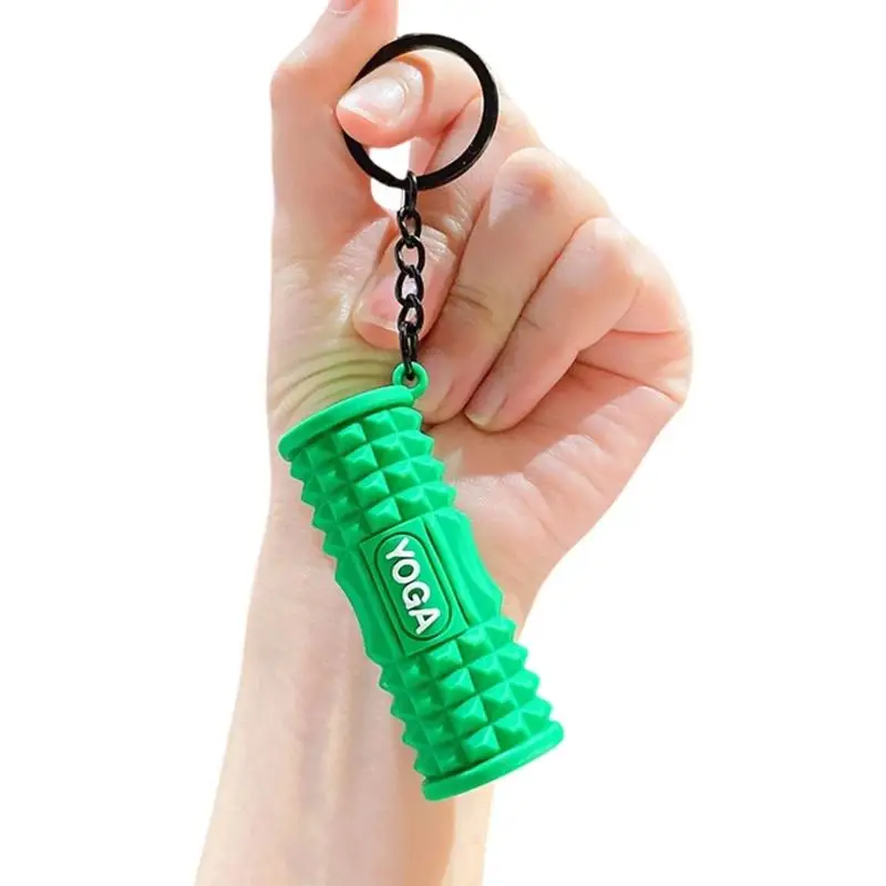 A52E Mini-Yoga-Schaumstoffroller-Schlüsselanhänger für Fitnessstudio-Enthusiasten und Yoga-Liebhaber. Robustes aus PVC-Material – Detail 10