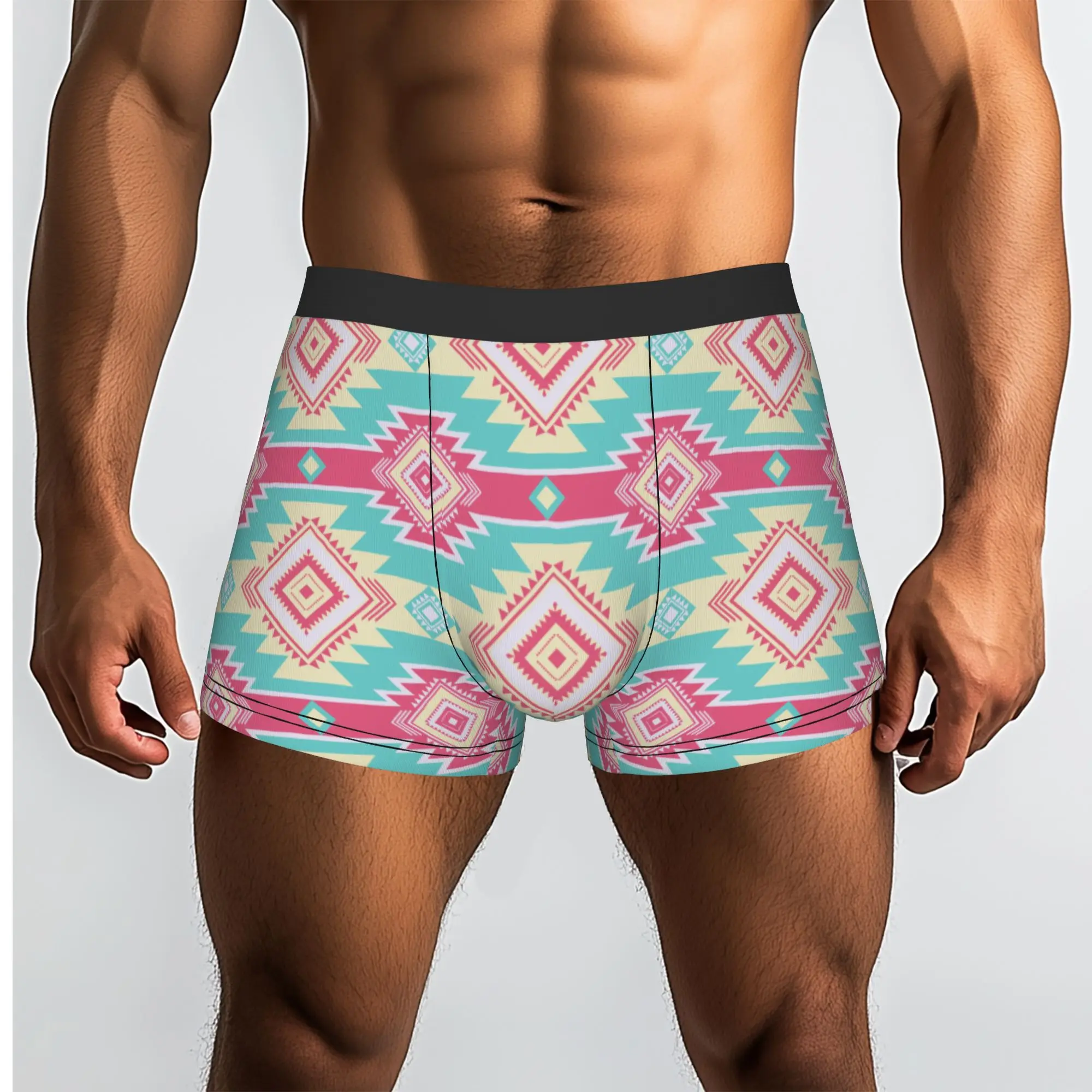 Custom Colorful Aztec Southwestern Navajo Pattern Underwear Men Stretch  Boxer Briefs Shorts Panties Soft Underpants For Homme