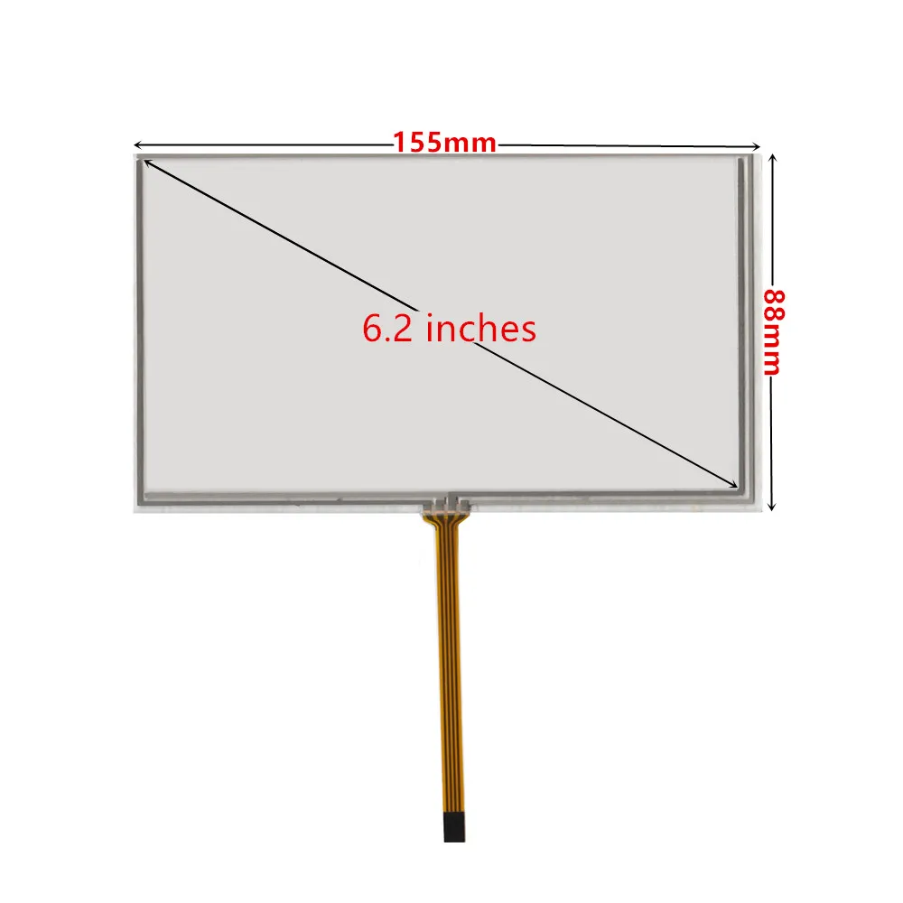 6.2 Polegada tela de resistência 155mm * 88mm original manuscrito carro dvd navegação gps tela toque painel vidro