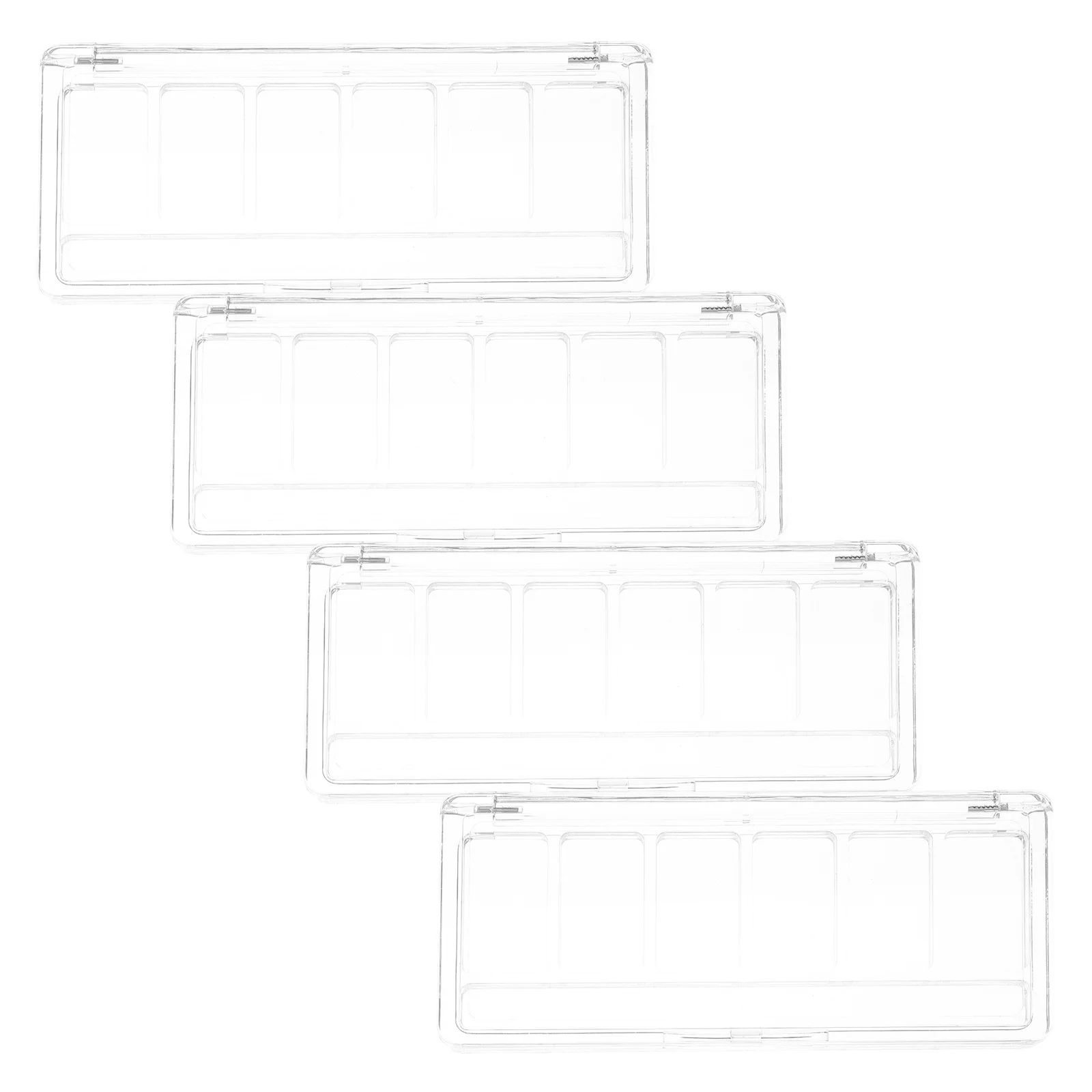 

4Pcs Empty Eyeshadow Palette with 6 Grids Transparent Multi-Function Makeup Organizer Lightweight Travel-Friendly Powder