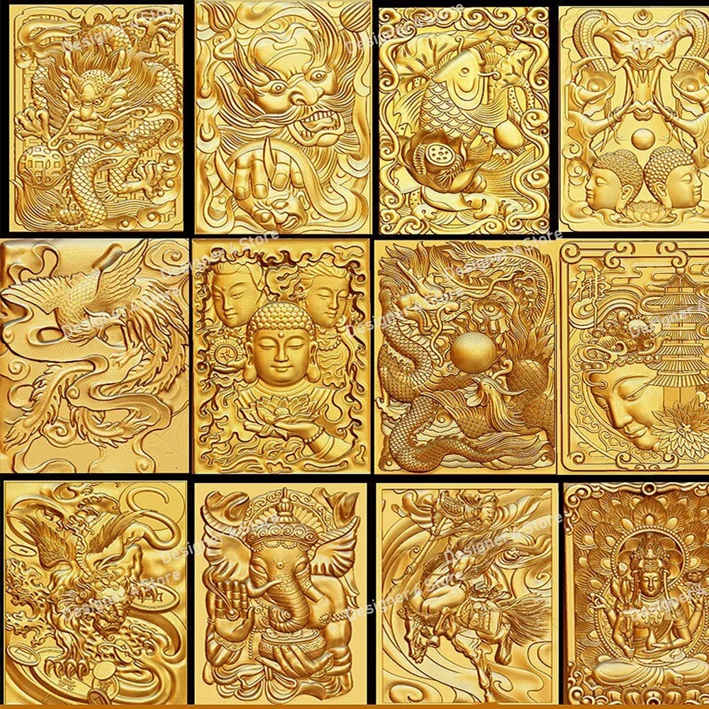 50pcs Digital file Buddha Pendant 3d model relief for CNC Router Aspire Artcam 3D Printer Carving Engraver Bas Relief