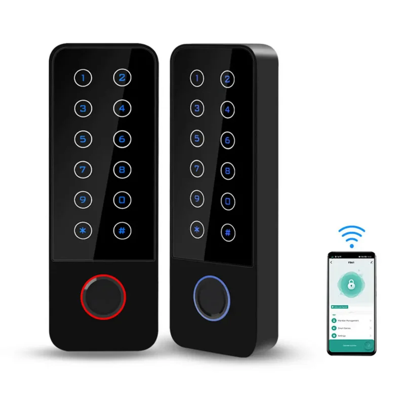 

Standalone Metal Wifi Tuya Fingerprint RFID Access Control Keypad Rainproof Digital Panel Wiegand Card Reader Door Lock System