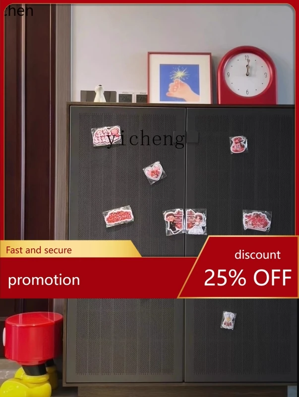 

ZML Italian Style Minimalist Double Door Large Capacity Multi-layer Iron Art Entrance Shoe Cabinet