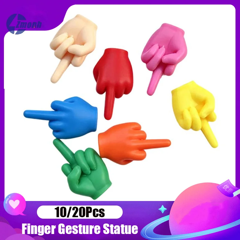 New！10/20pcs 3D Printed Finger Gesture Statue Art Hand Symbol Figurine Sculpture Ornament Desktop Fun Figure Home Decoration