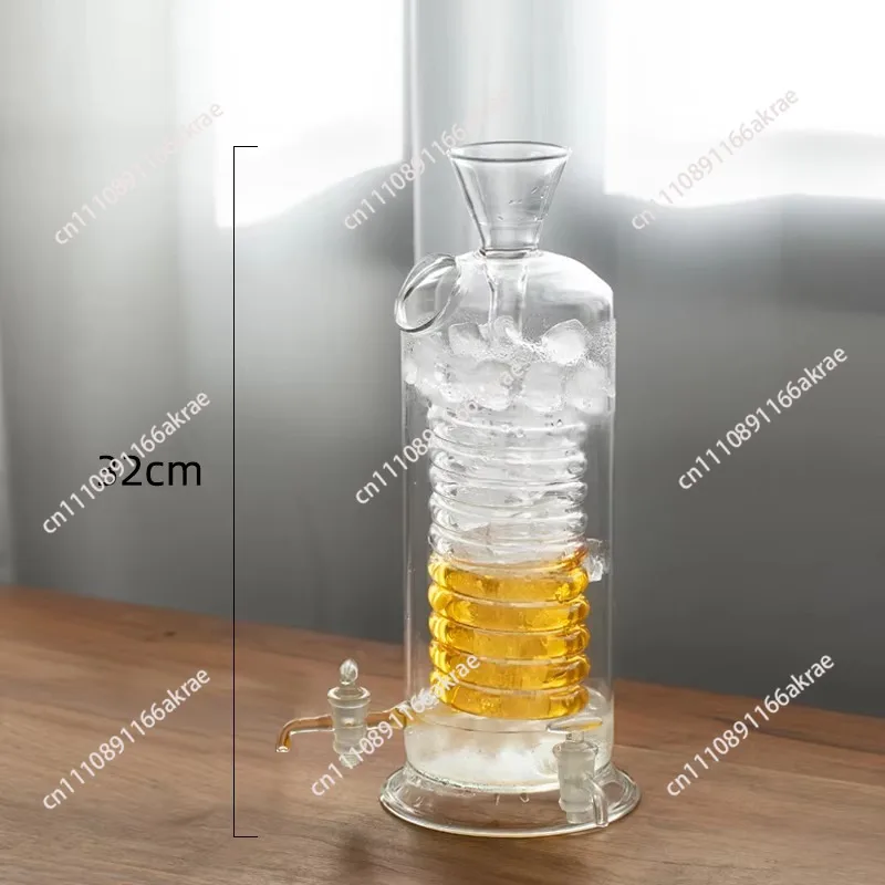 Quick cold brew glass tube ice brewed coffee maker, summer ice brewed teapot