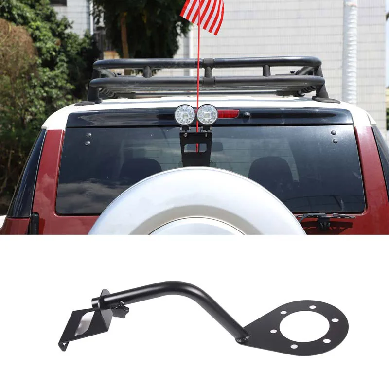 

For Toyota FJ Cruiser 2007-2021 Carbon Steel Black Car Tailgate Flagpole Searchlight Bracket Car Accessories