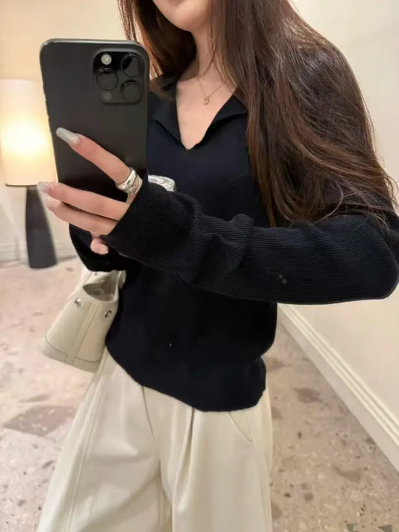 

Korean Sle Pure Color Soft Ne Knitted Sweater Spring 2026 Slimming Inner Wear Base irt Sweet Commute Suitable