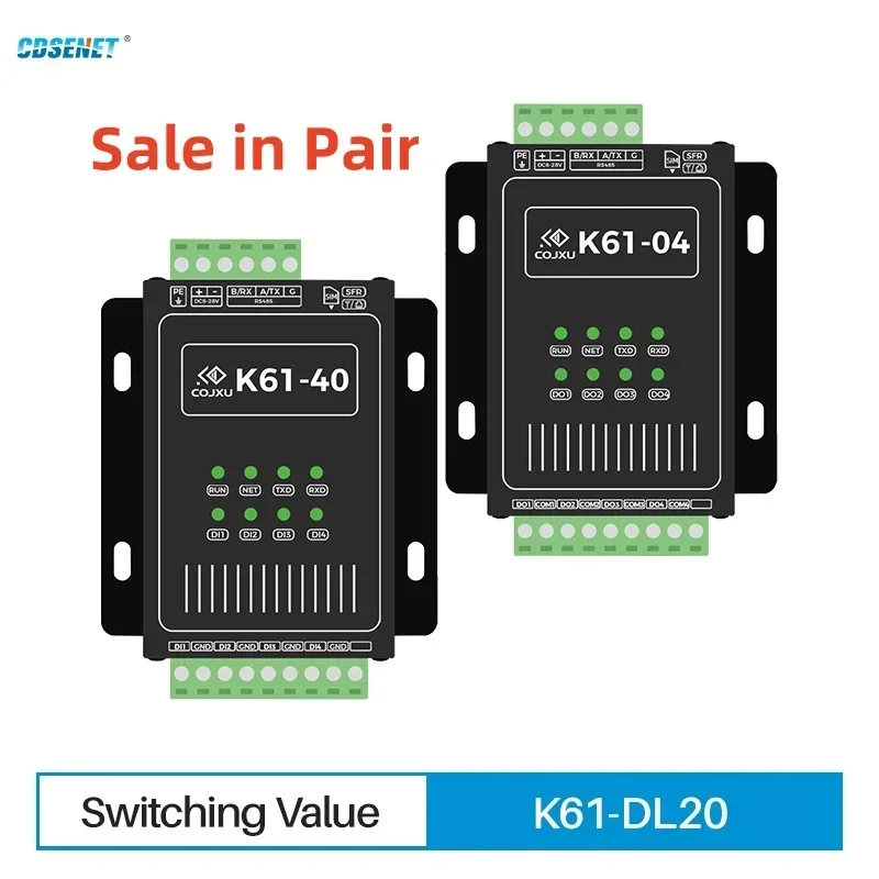 Switching Value Synchronous Remote Transmission 4-way Switch Signal Input/Output CDSENET K61-DL20 Lora RS485 Modbus Remote Alarm