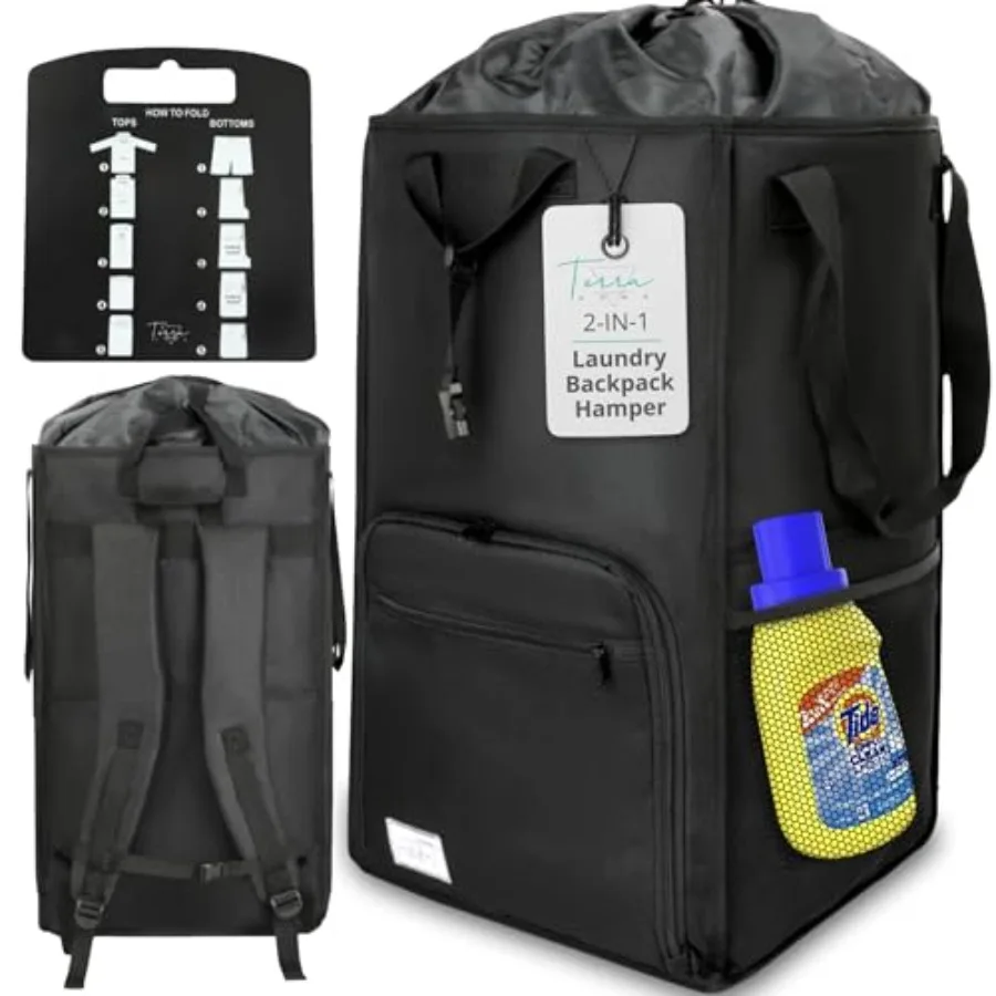 

Рюкзак для стирки College Essentials Travel Size - портативный, прочный, складной - сумка для белья с карманами для студенческих общежитий - Extra