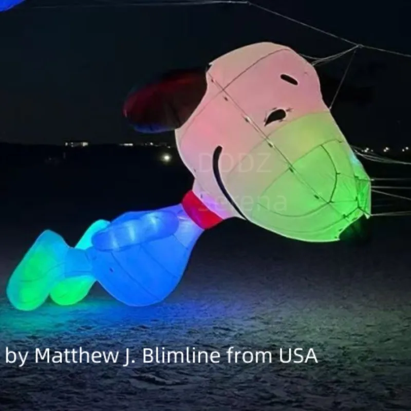 Colgante de lavandería de línea inflable suave para pipa de perro LED de 3,7 m para pipa de adulto volando por la noche en alto brillo con LED de esquina redonda
