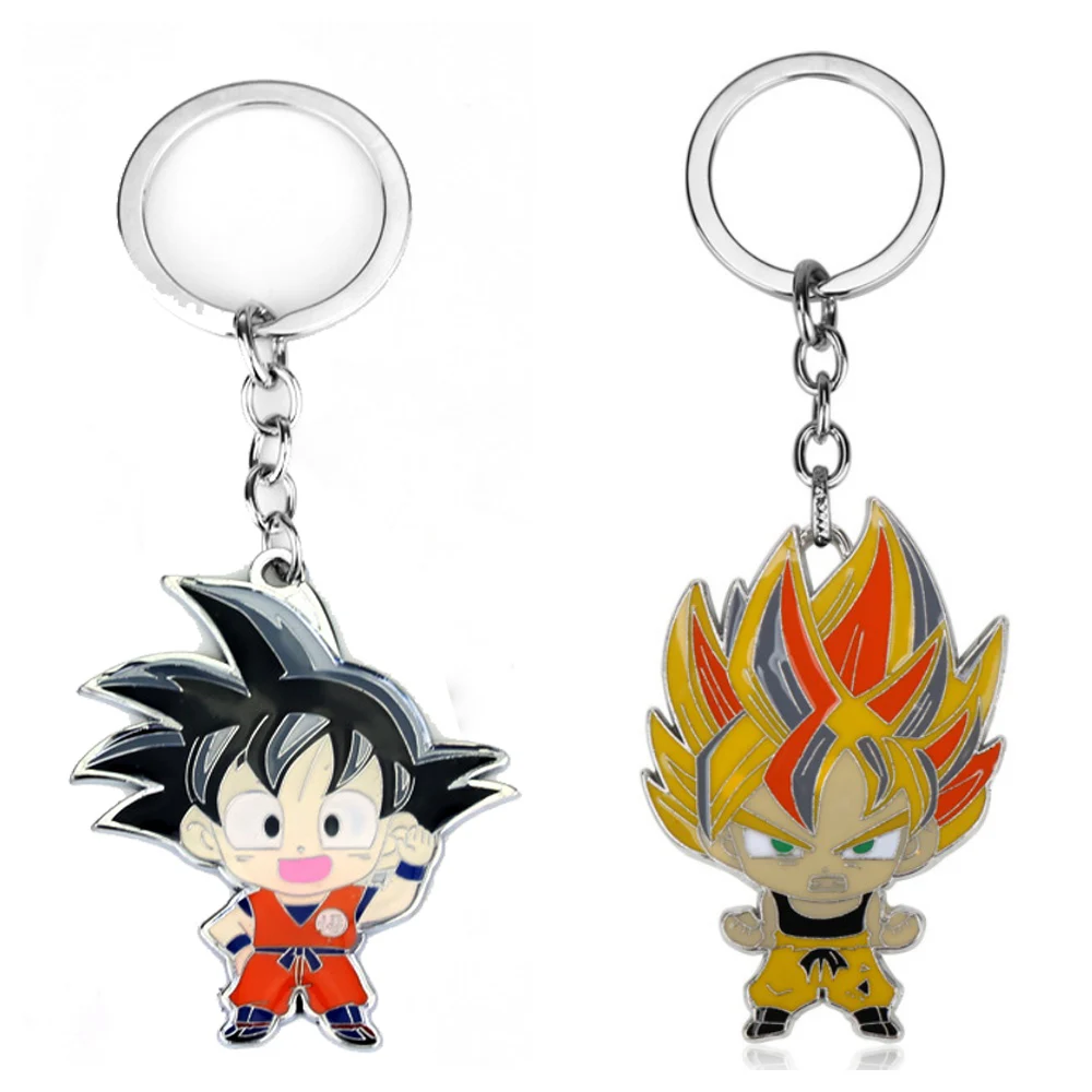 Gokues Super Saiyan Anime Keychain Backpack Pendant Dragons balls Cartoon Mini Ornament Keyring Jewelry Gifts ﻿