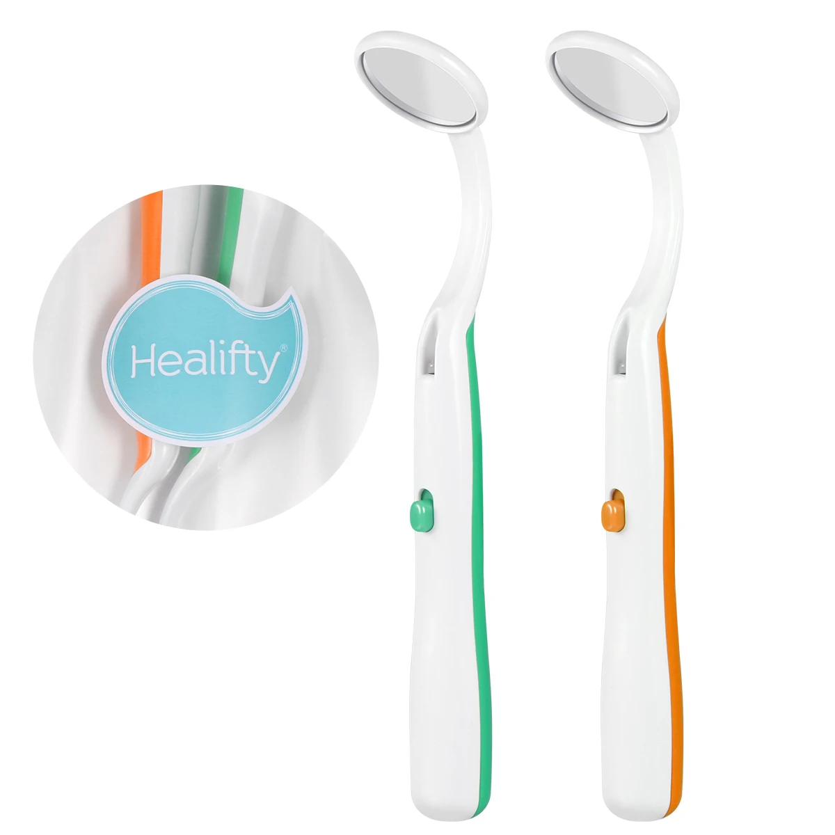 

2pcs Oral Mirror Mouth Speculum Plastic Stomatoscope Dental Tool Teeth Inspection Cleaning Household Bright LED Light