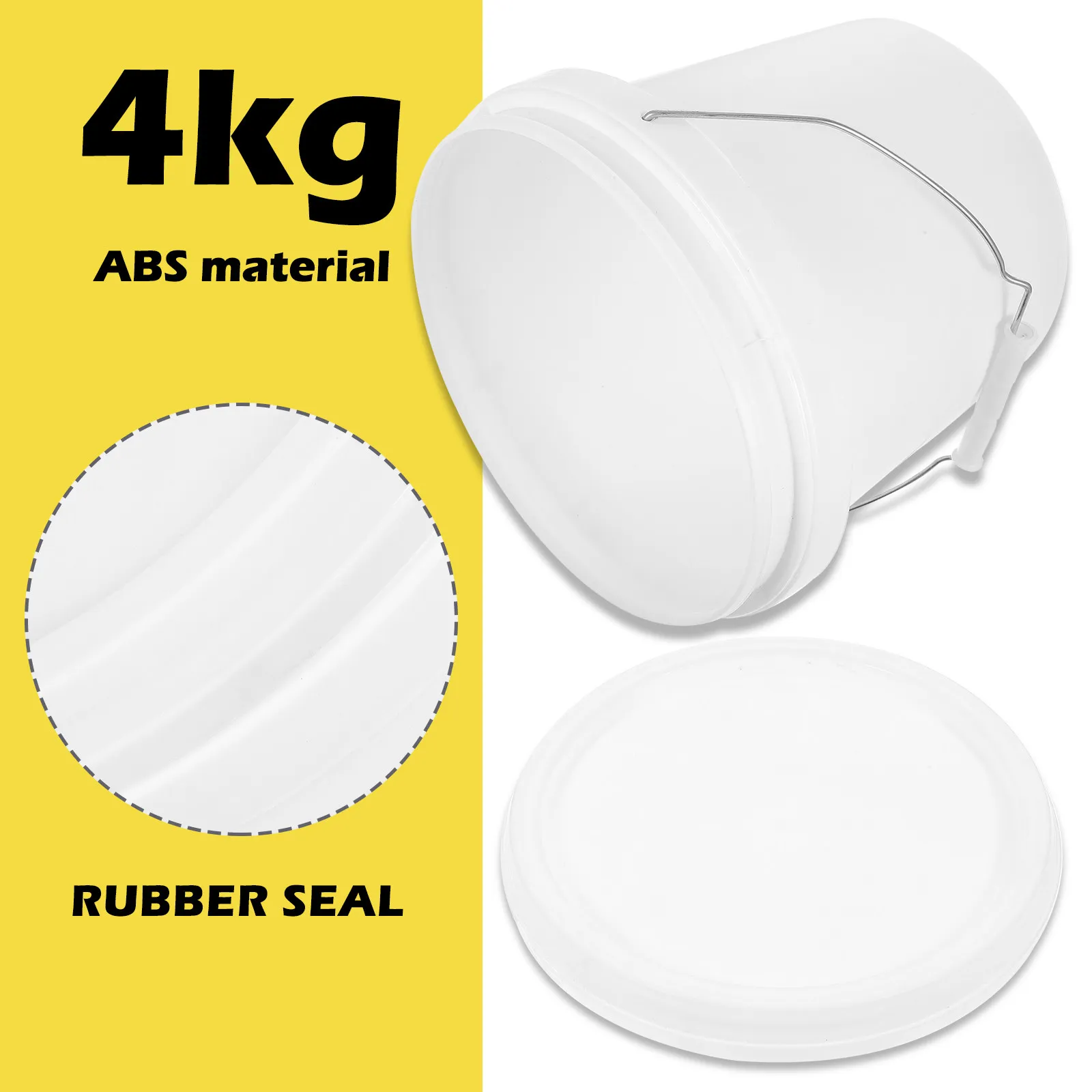 

Круглое ведро для краски объемом 1 галлон, прочная конструкция из АБС-пластика с удобной ручкой для легкой переноски и хранения цветов.