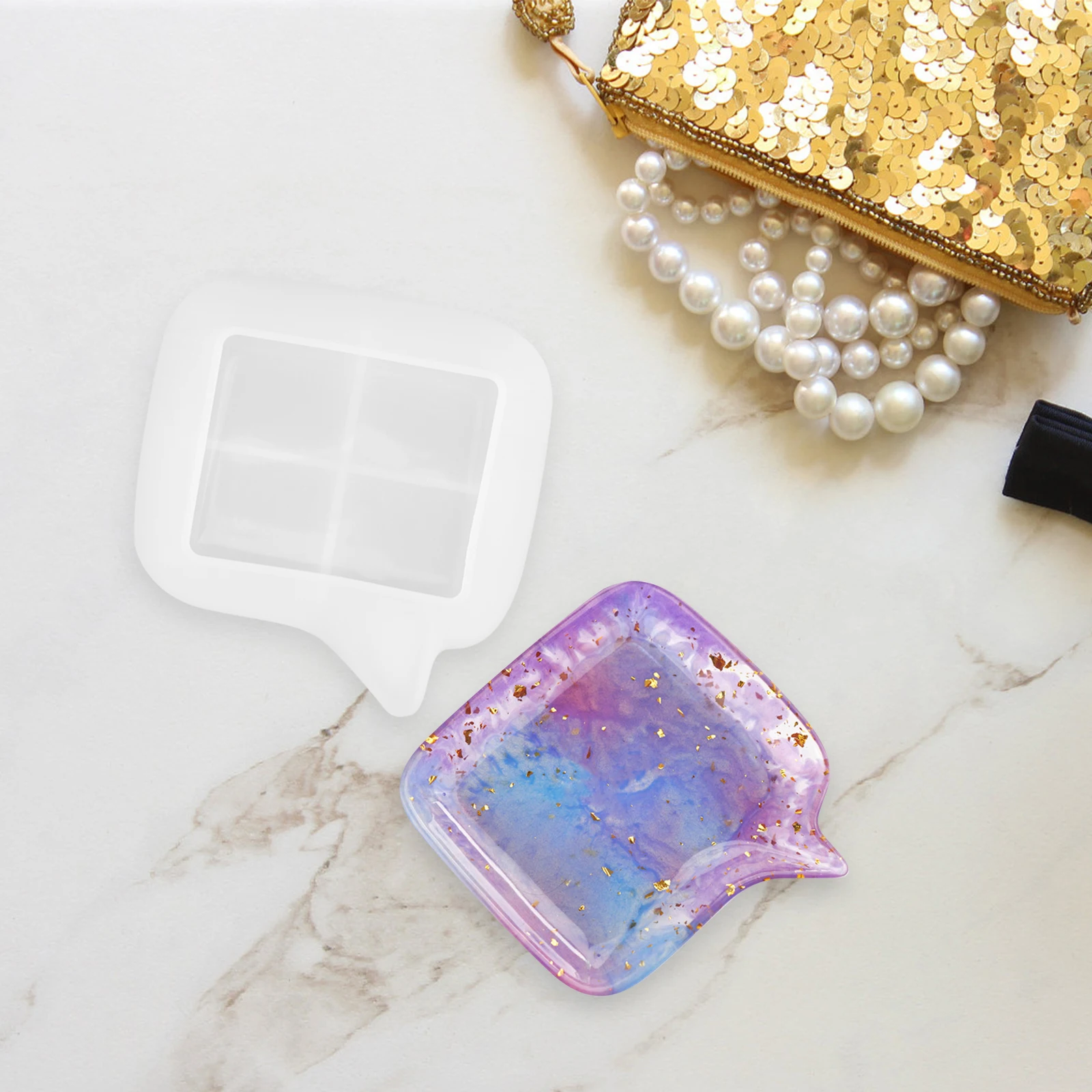 

Tray Silicone Mold Casting Epoxy Resin Mold Diy Craft Reusable Flexible Soft Non-Irritating Safe Easy Demould Fun Shape