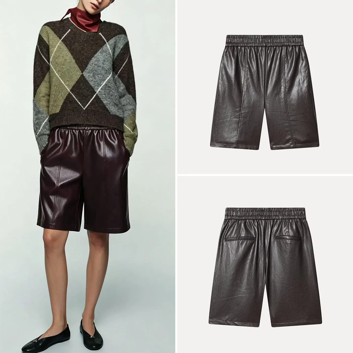 Fashionable High Waist Elastic Waist Casual Shorts Women's Autumn 2026 New Style Individual Personality Shorts Zadata Brand