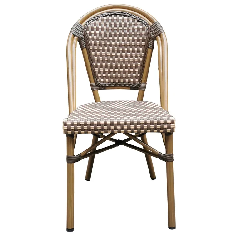 1pcs Rattan Furniture Outdoor Restaurant Bistro Garden French Bamboo Bar Cafe Patio Rattan Chair