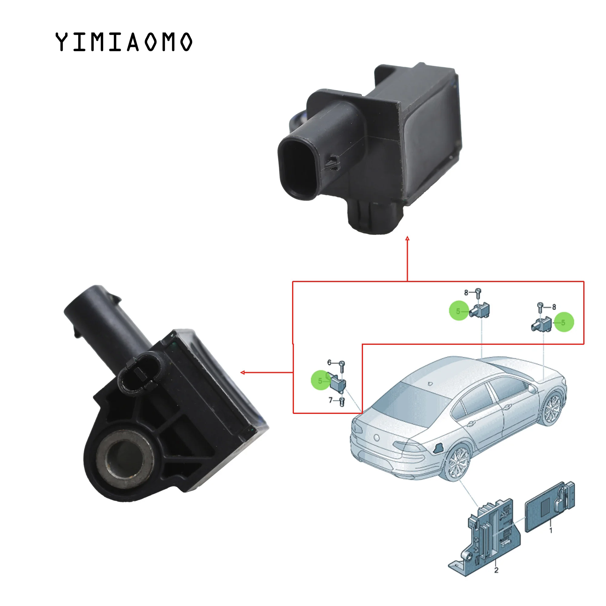 5Q0907651 Wheel Speed Sensor Front Part For  Audi Q3 2012-2024 VW Skoda Golf Jetta