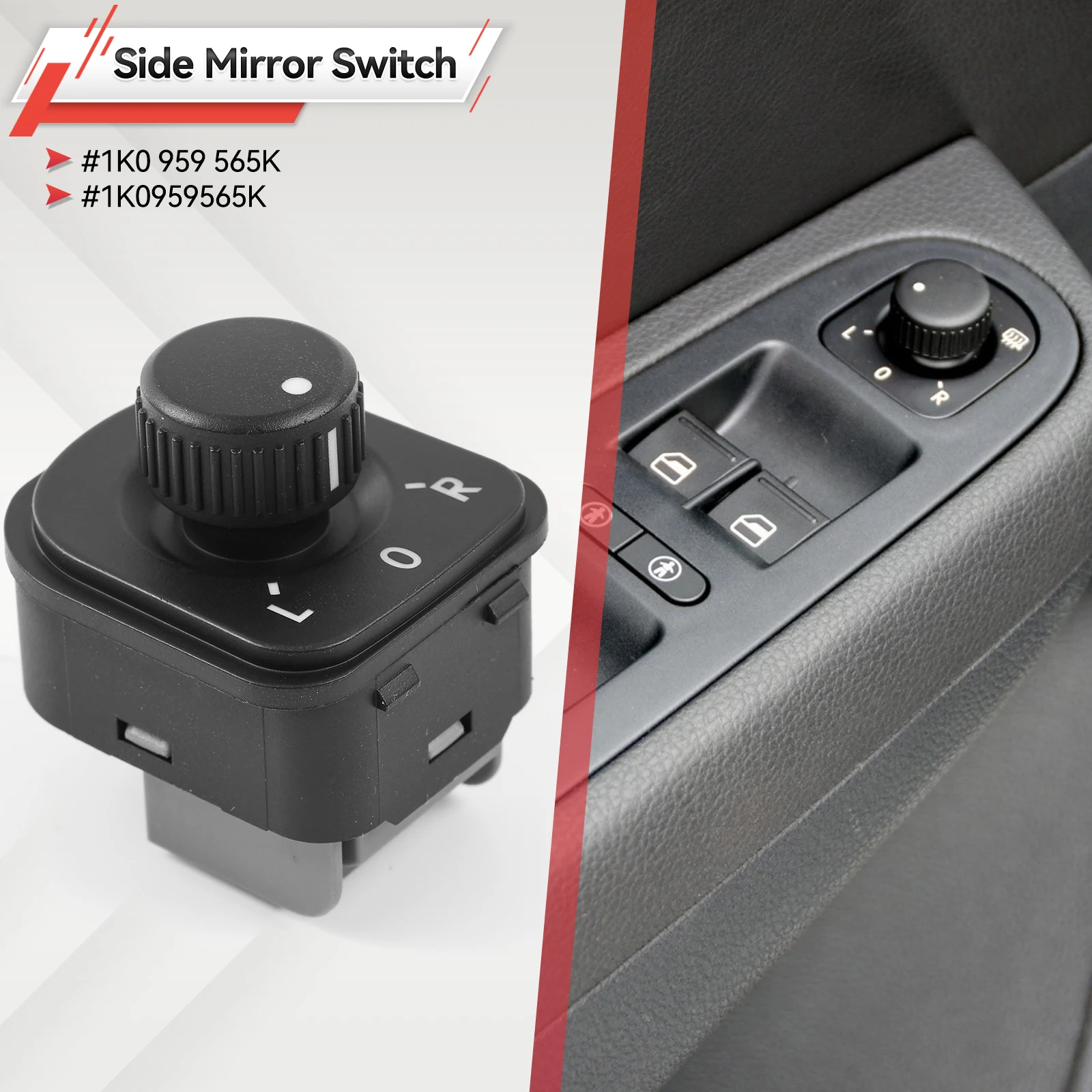 Side Mirror Switch Knob for VW GTI Rabbit jetta mk5 golf MK5 MK6 Plus tiguan passat b6 CC Seat Alhambra 1K0959565K 1K0 959 565K