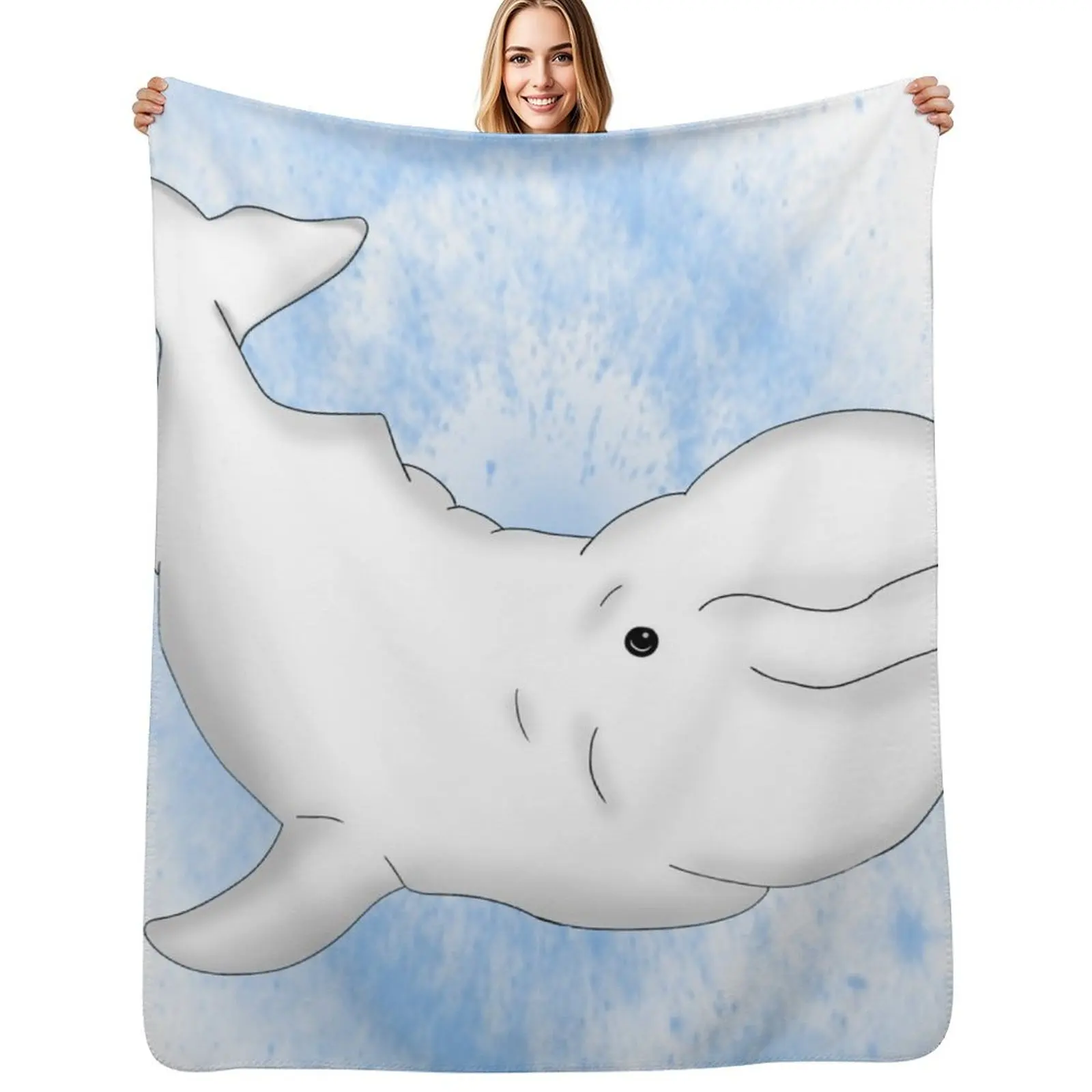 Beluga Whale Throw Blanket Soft Plush Blanket as Housewarming Gift