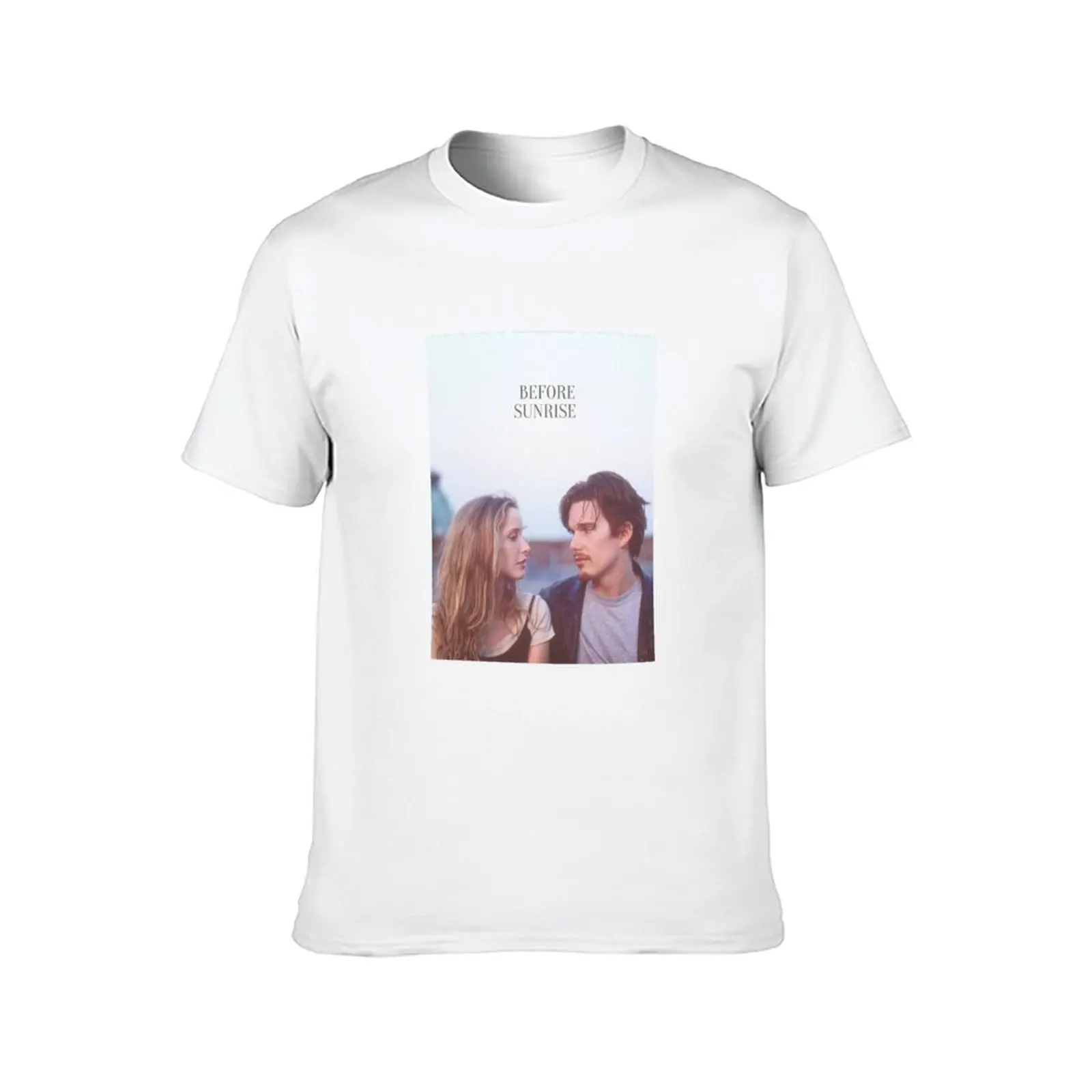قبل شروق الشمس ملصق تي شيرت رجل تي شيرت جرافيك القطن تي شيرت رجل تي شيرت #2