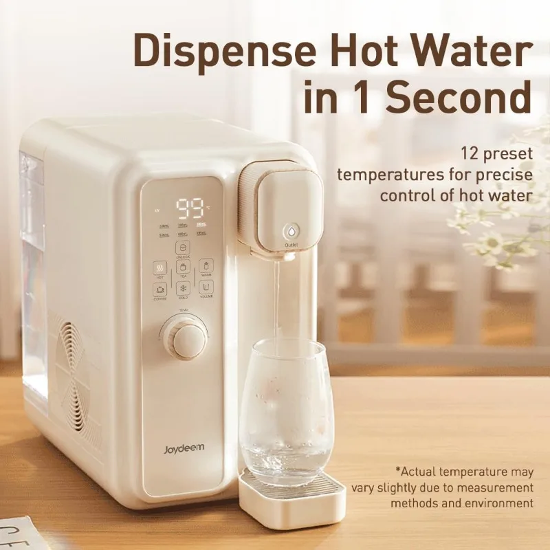موزع مياه ساخن وبارد فوري من Joydeem، ماكينة تحضير الشاي والقهوة الأوتوماتيكية، درجة حرارة وحجم قابل للتعديل، خالية من مادة BPA، 3.5 لتر 120 أونصة