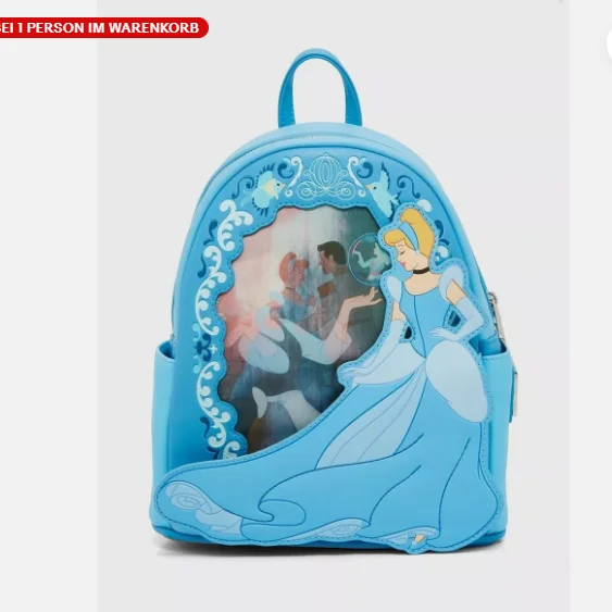 New Loungefly Anime Disney Princess Cinderella Lens Series Mini Backpack Leisure Package For Girls Birthday Halloween Gifts