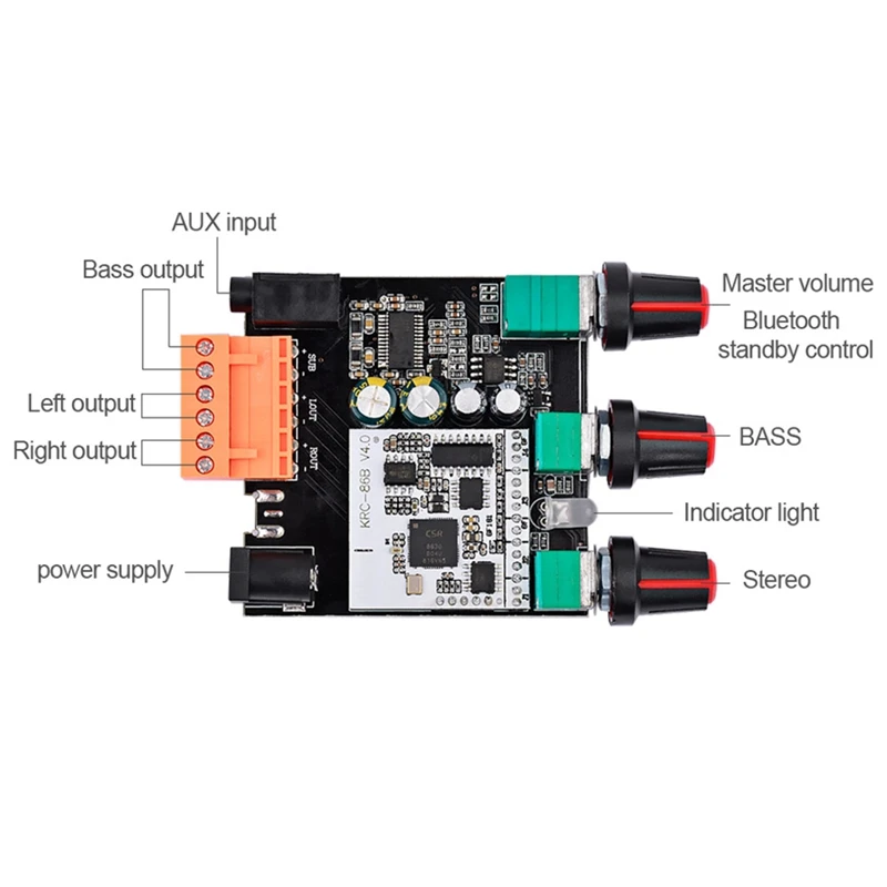 TPA3110D2 Subwoofer Amplifier Board 15Wx2+30W 2.1 Channel Bluetooth 4.0 TPA3110 Digital Audio Amplifier Home Theater