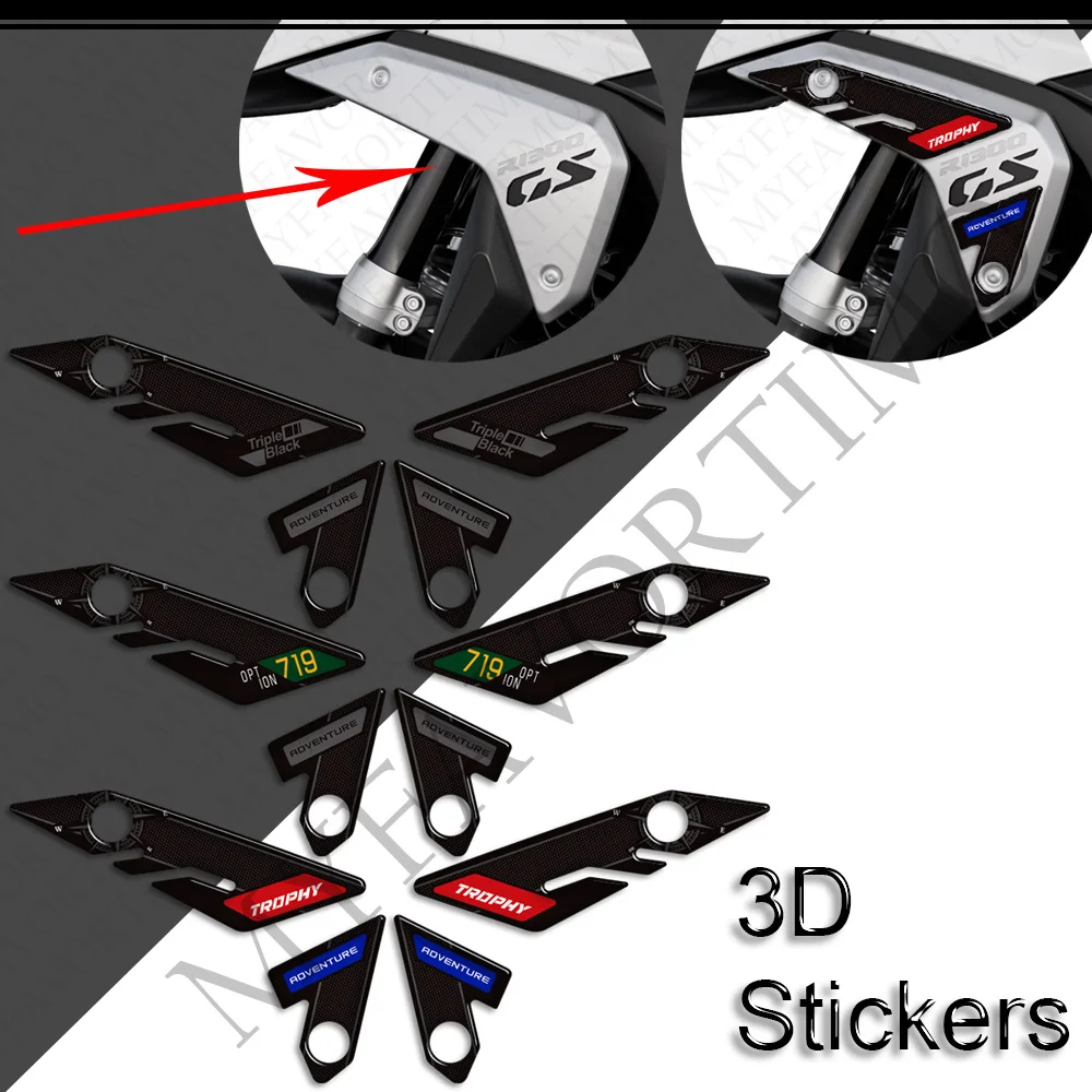 Trophy Triple Black Option 719 ADV Adventure Tank Pad Gas Fuel Oil Protector Stickers moto Decals For BMW R1300GS R1300 GS