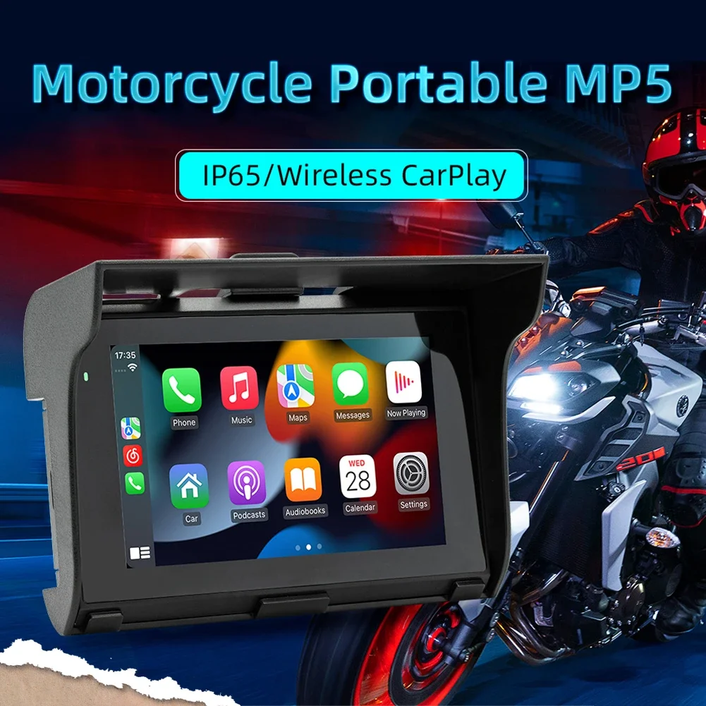 

Wireless Car Mounted 5-inch Portable Motorcycle Navigation MP5 Player Android Car Mounted Motorcycle Radio IP65 Waterproof