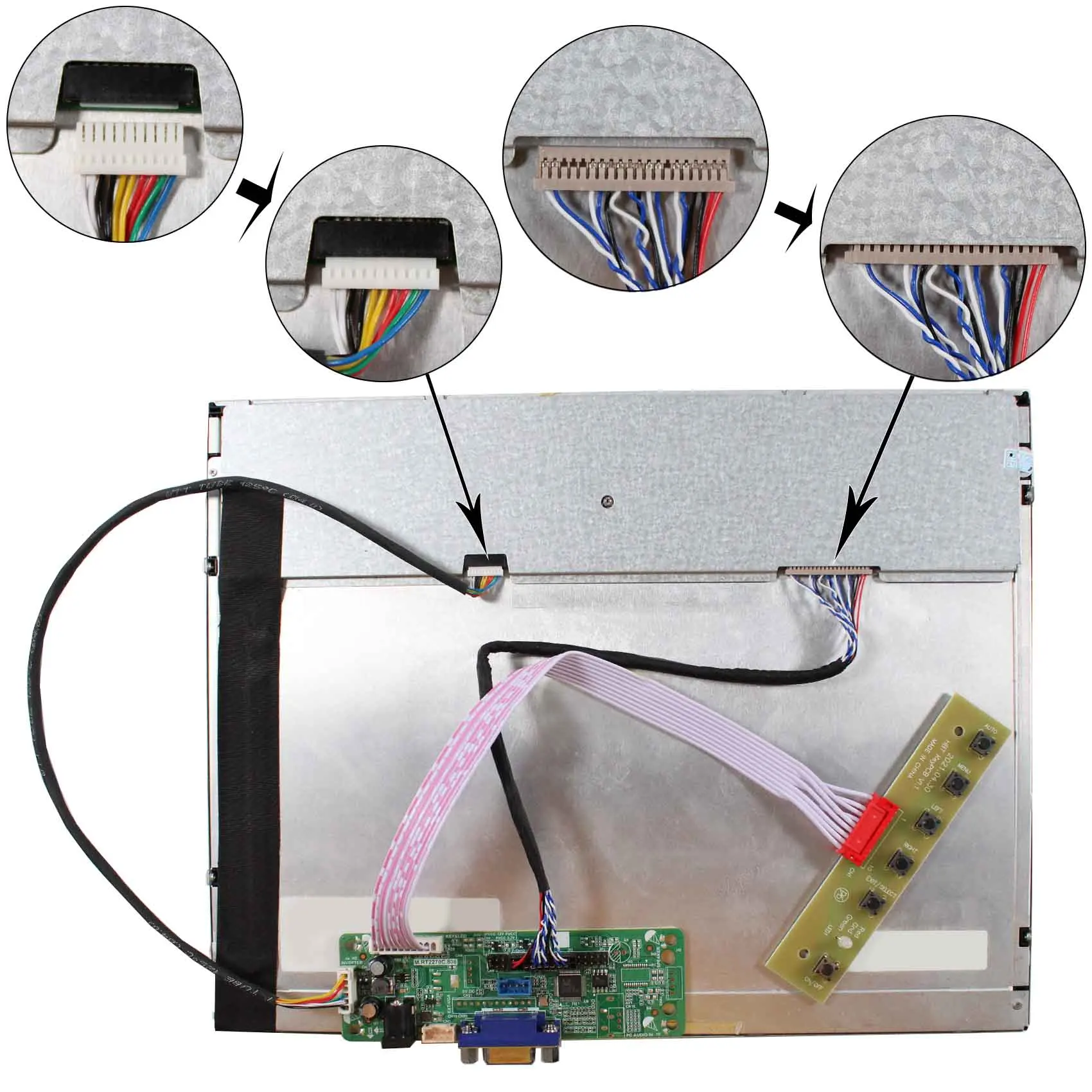 Плата контроллера VGA + LCD работает для 12,1 дюймового 1024X768 G121X1-L04 ЖК-экрана