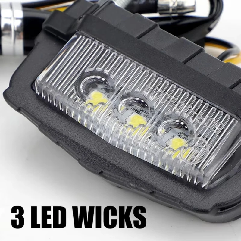 H3ce توفير الطاقة القوية 3 LED دراجة نارية LED لوحة ترخيص الذيل الذيل مقاوم للماء يمكن الاعتماد عليه للاعتماد على السفر الليلي