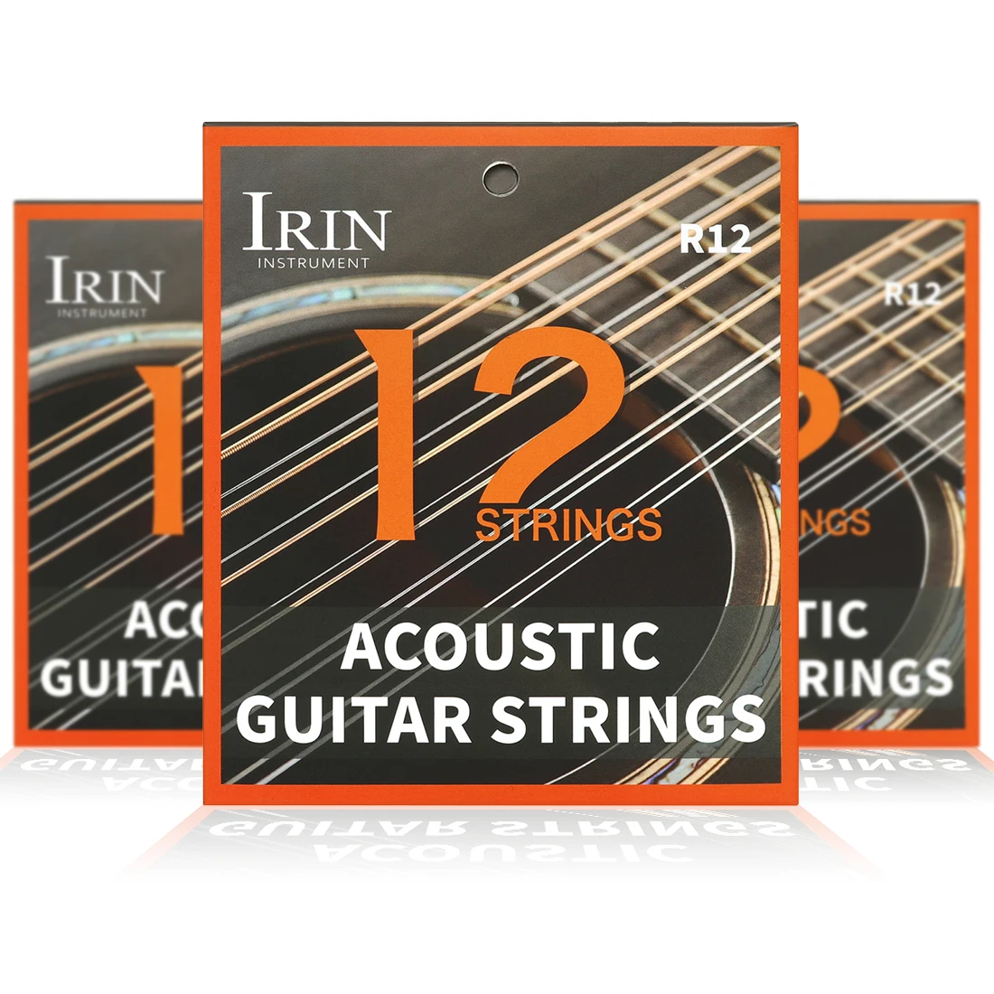 

IRIN R12 Acoustic Guitar Strings Phosphor Bronze 12Pcs Folk Guitar String Hexagonal Alloy Antirust Wire Guitar Accessories