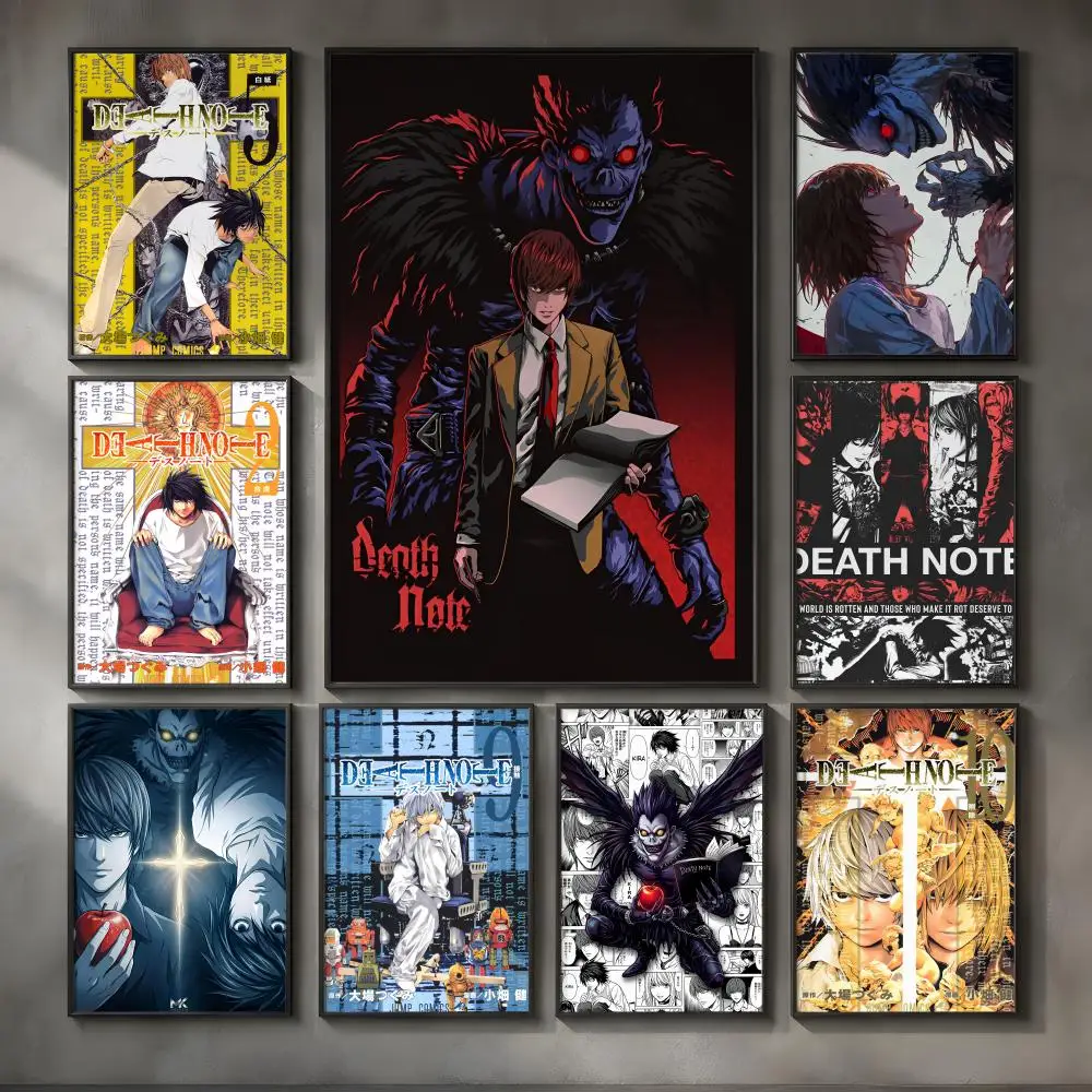 Manga D-Death Note-e Poster Vintage Self Adhesive PP Wall Art for Living Room Bar Bedroom Home Decor Gift