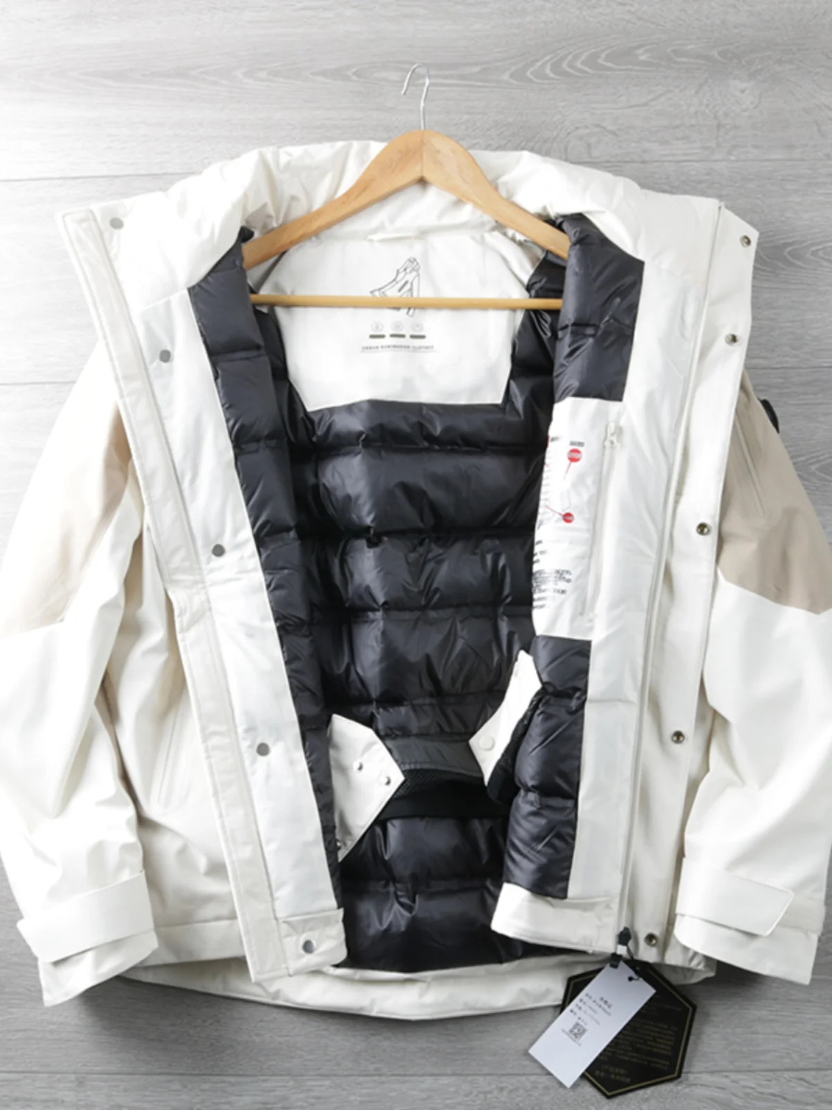 

Умное жарко! 90 Белый Ду вниз! Уличная модная пара Hard ell Down Jaet с подогревом Верхняя одежда Модная