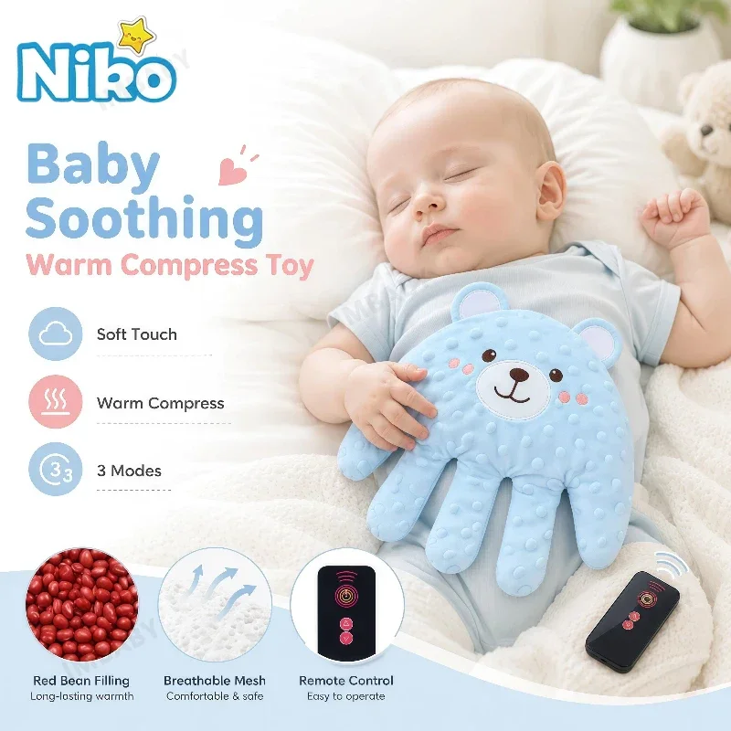 

Baby Colic Relief Heating Pad, Remote Control 3-Mode Vibration Patting Soothing Hand Pillow, Anti-Scare Sleep Aid for Newborn
