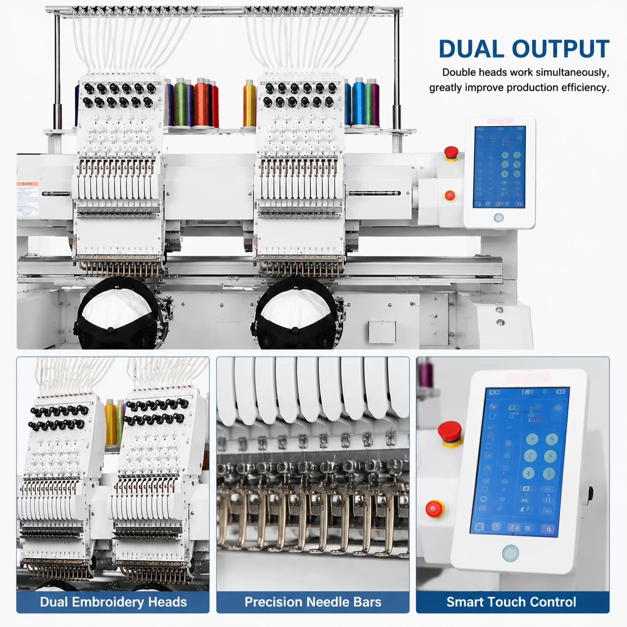 Automatic Embroidery Machine Computerized Multi-needle Commercial Sewing Machine for Custom Logo Cap Hat Business
