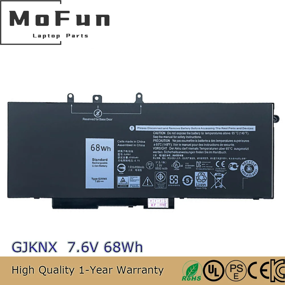 New Genuine Battery for Dell Latitude 5590 5490 5480 GJKNX DV9NT KCM82 GD1JP(7.6V 68Wh)
