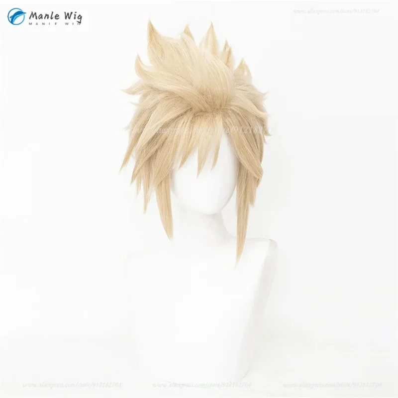 z;3,d'5,g\7/Unstyled FF7 Cloud Strife Wig Short Light Flaxen Men Cosplay Anime Wigs Heat Resistant Synt6,j.y'8 /c. - view 4