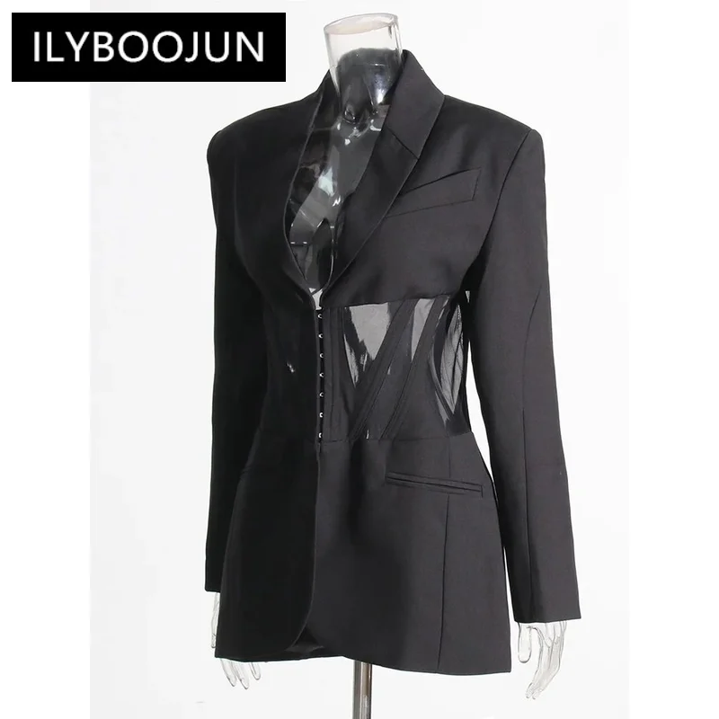 ILYBOOJUN Slim Minimalist Blazers For Women Notched Collar Long Sleeve Temperament Blazer Female Fashion Style Clothing New