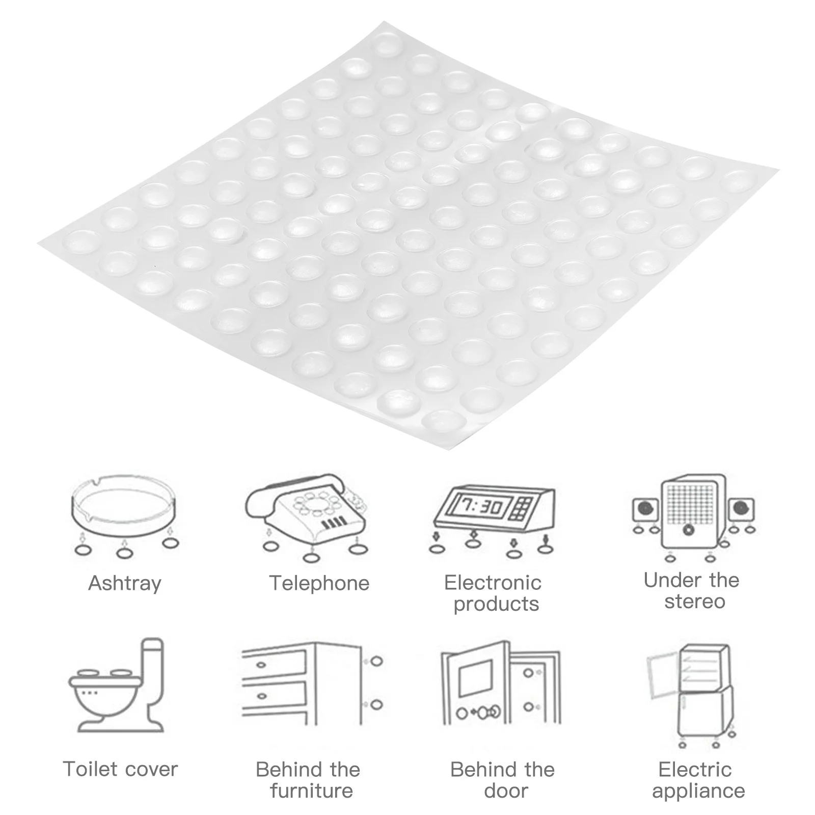 

100Pcs Bump Dots for Visually Impaired Clear Self Adhesive Anti Collision Furniture Bumper Pads Door Drawer Protection