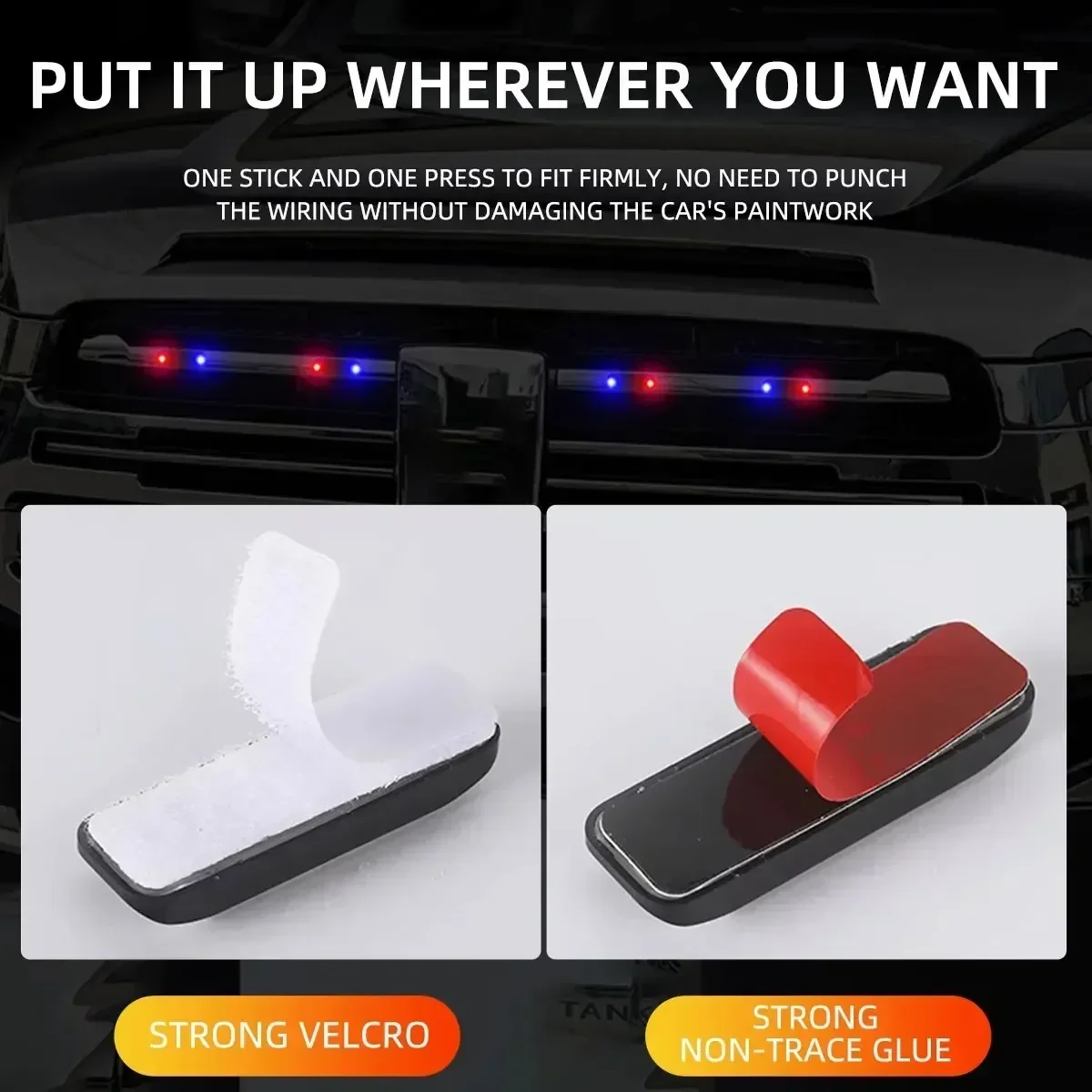 Motorcycles Car Mini LED Wireless Warning Anti-Theft Caution Light Prevent Rear-end Collision Solar Power Strobe Auto Accessorie