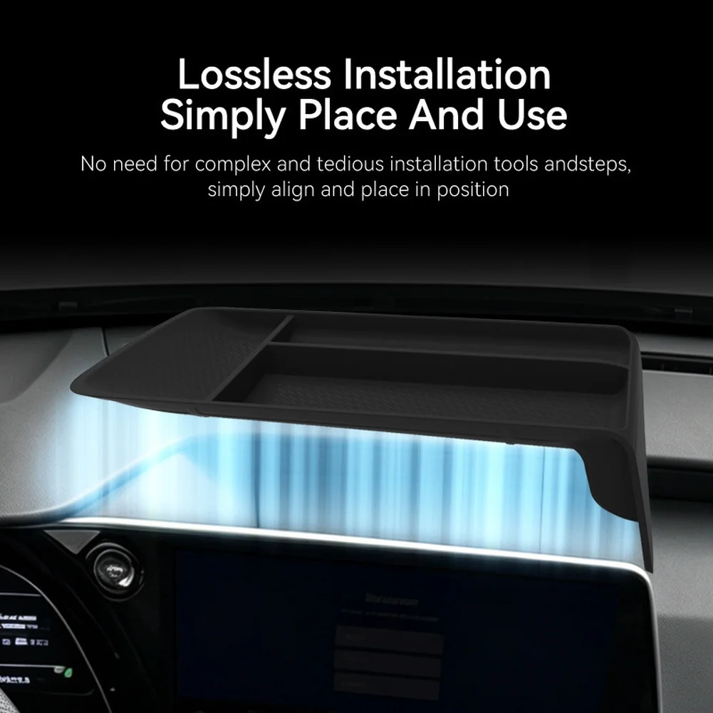 Silicone Storage Box for Lexus For TX350 TXFor Center Console 2024 to 2026 Model Year Black Dimensions 39.8x18.4x8.6cm