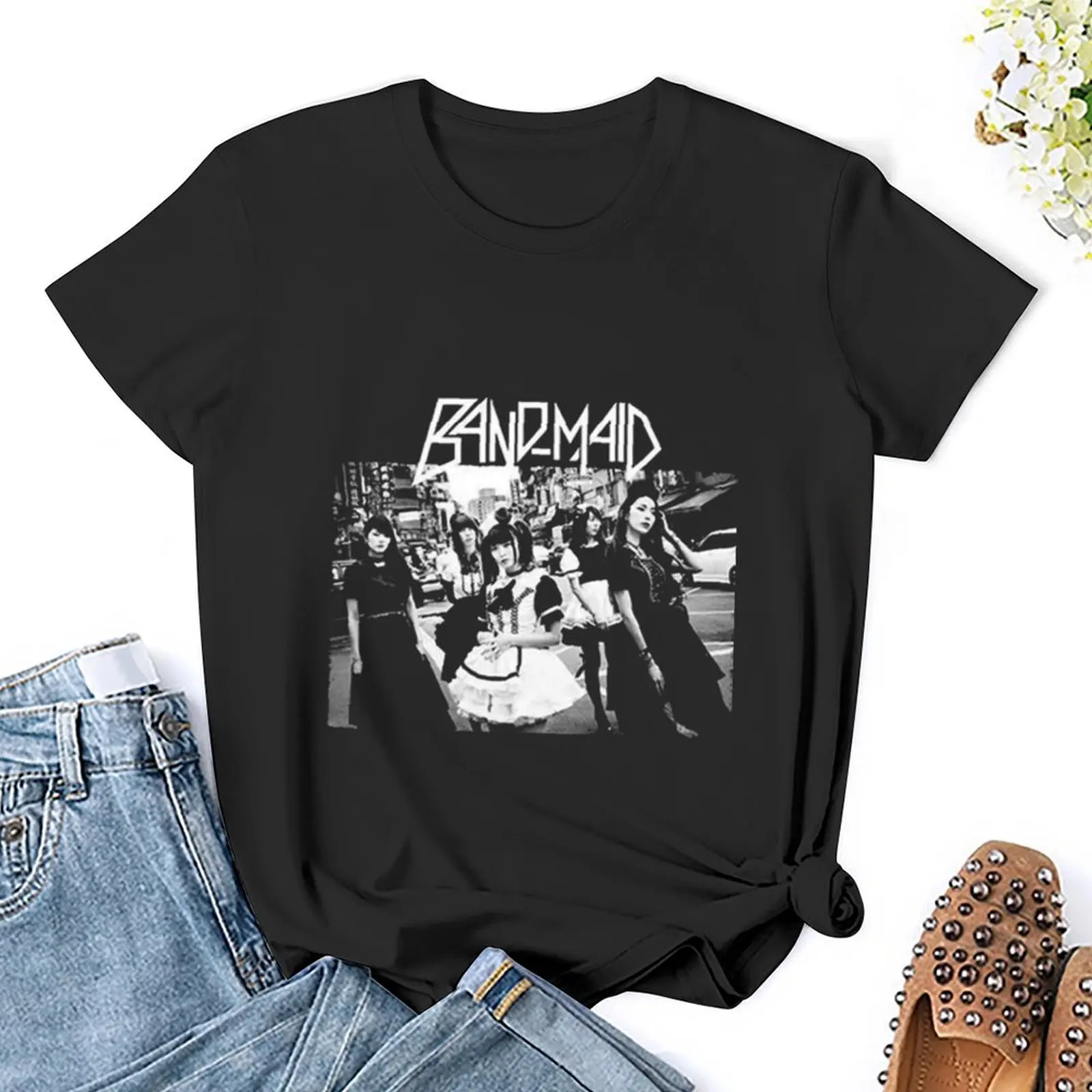 Vintage Rock Music Band T-Shirt para Mulheres, Top, Suor, T-Shirt, Costumes, Projete Seu Próprio, Roupas Kawaii, Começando, Banda Principal, Novo